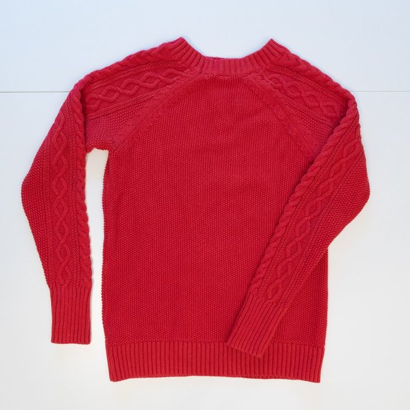 GAP Red Cable Knit Sweater - Picture 5 of 16